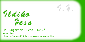 ildiko hess business card